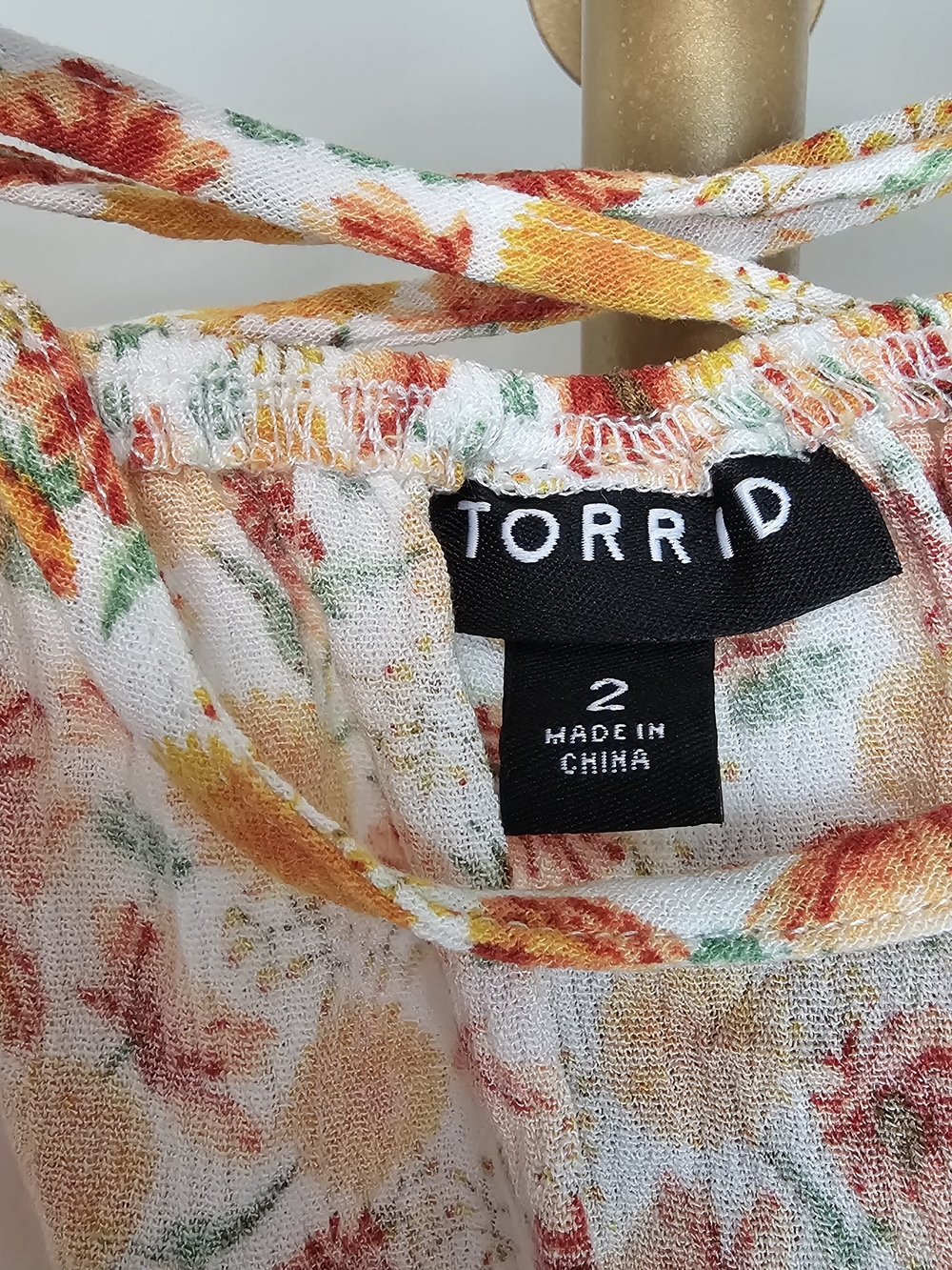 Torrid Floral Babydoll Peplum Blouse Plus Size 2/2X Boho Cottagecore Puff Sleeve - Picture 4 of 8